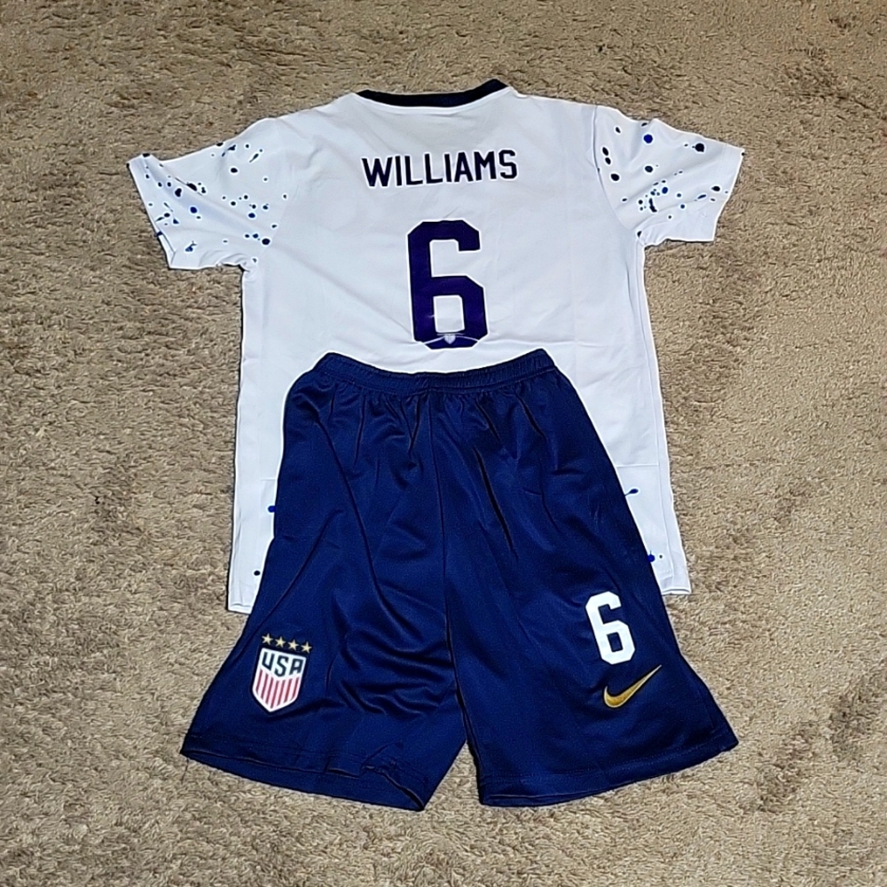 GOTHAM LYNN WILLIAMS USWNT #6 NIKE FIFA WORLD CUP SOCCER JERSEY SHORTS KIT NWT …